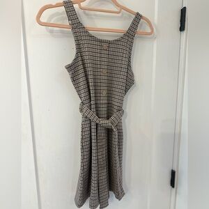 Belted corduroy dress, girls 11/12, brown plaid